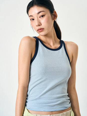 U-neck Sleeveless Top (Navy)