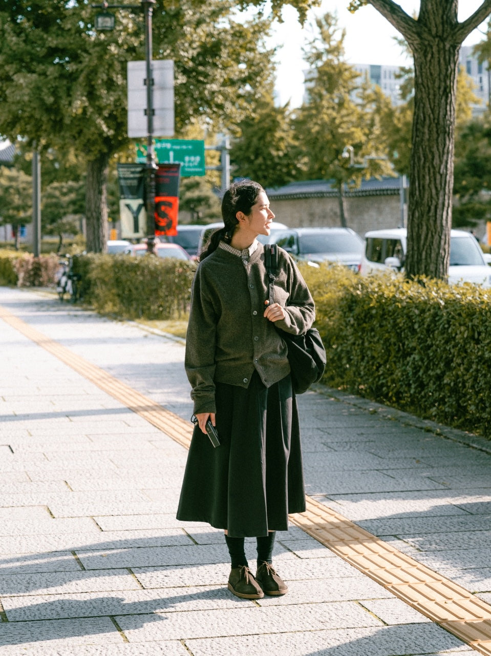 Light Wholegarments Cardigan (Charcoal)
