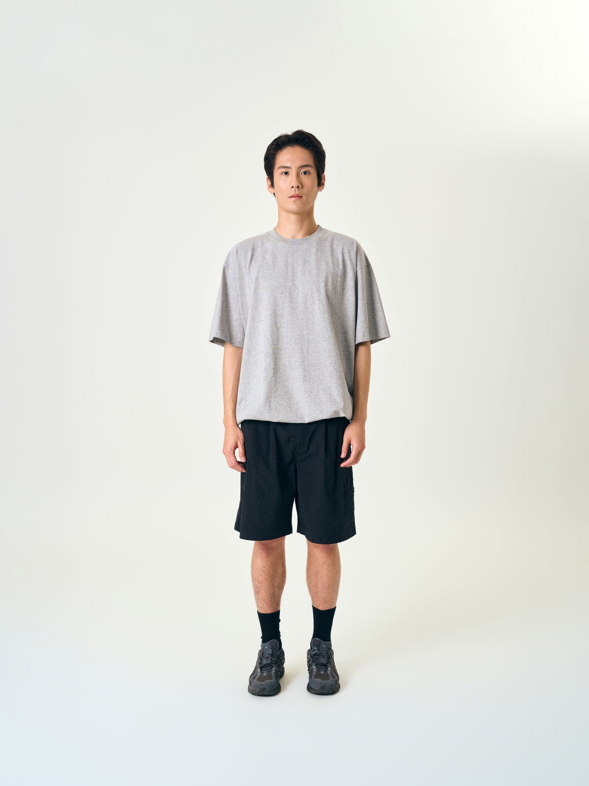 Relaxed Half String Tee (Navy)