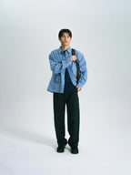Field Pocket Shirt Jacket (Stripe White)