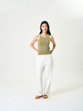 U-neck Sleeveless Top (Navy)