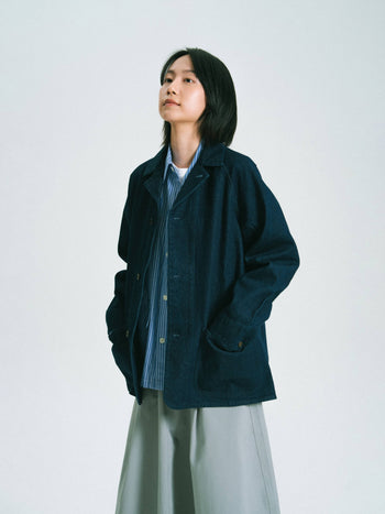 (W)Relaxed Flare Chino Skirt (Blue Gray)