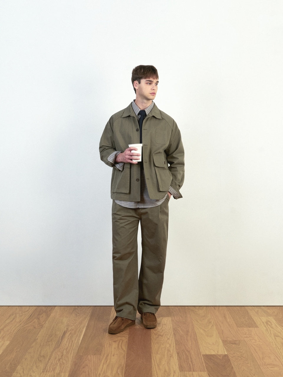 City Worker Pin-tuck Trouser (Navy)