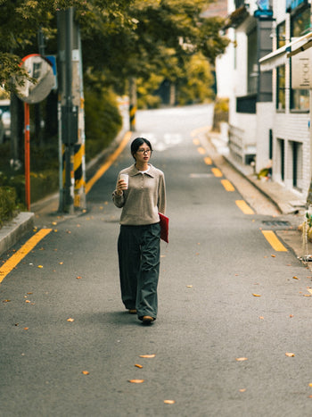 Yak Wool Collar Knit (Charcoal)