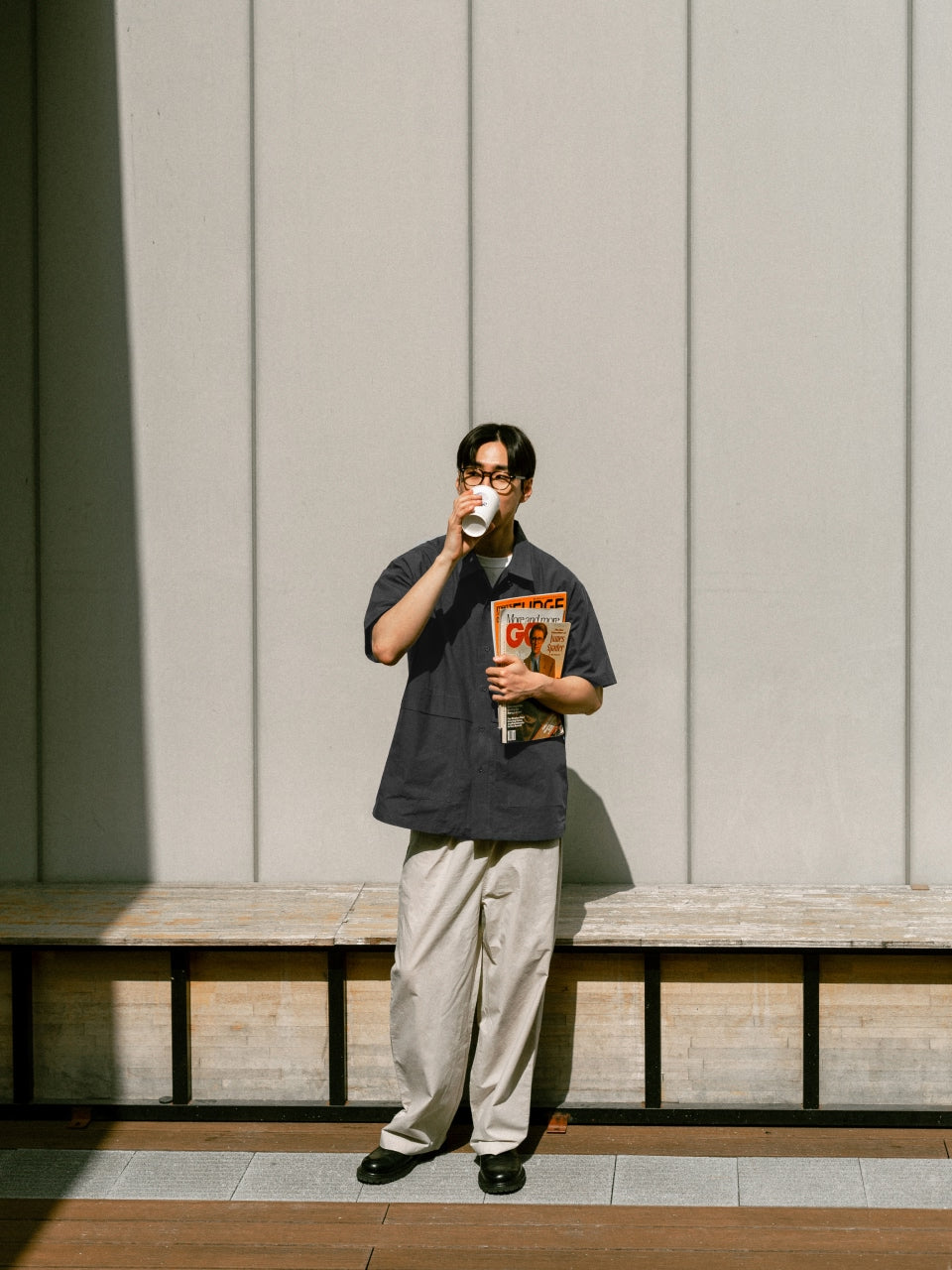 City Summer Light Half Shirts (Charcoal)
