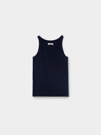 U-neck Sleeveless Top (Navy)