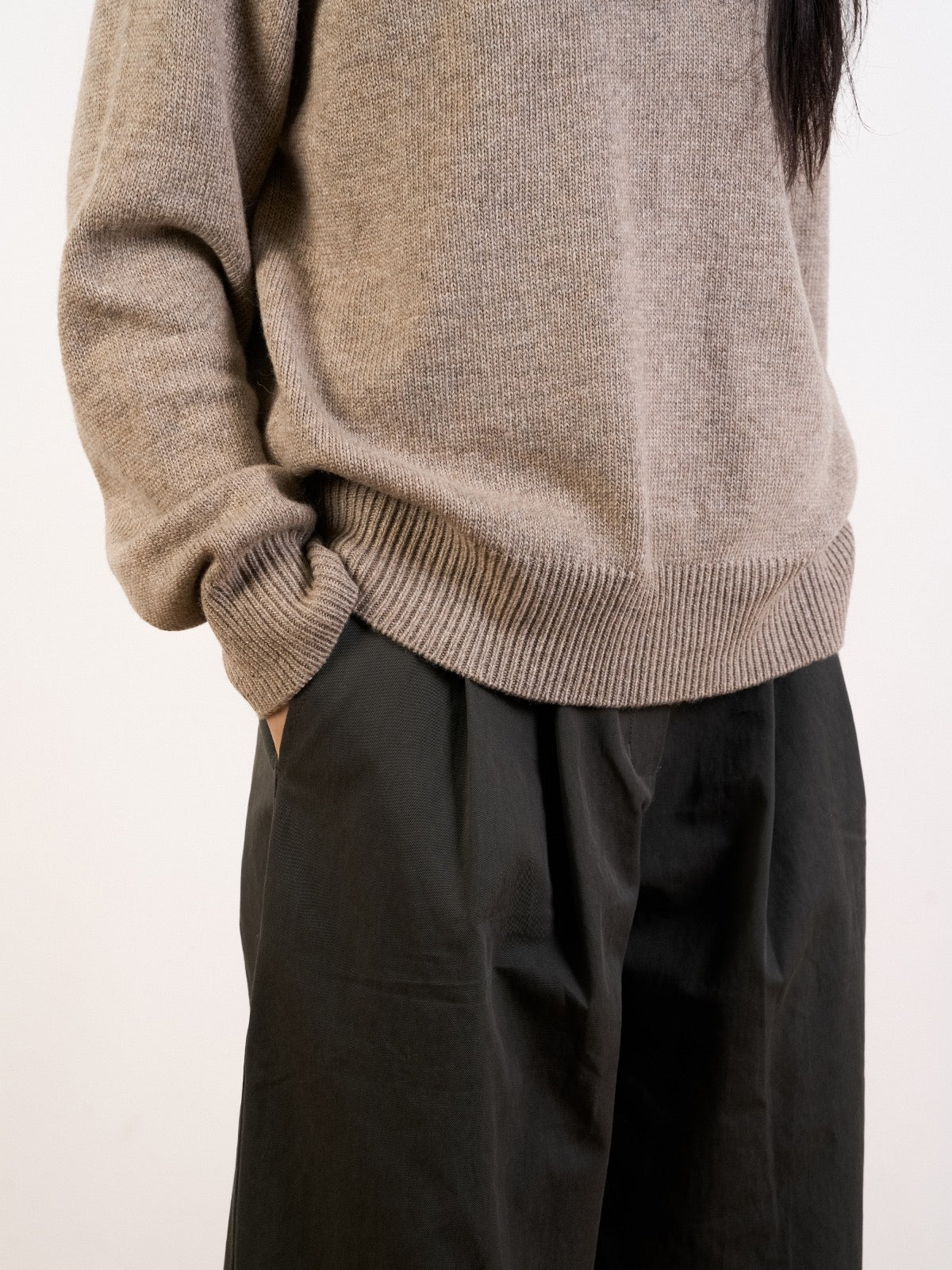 Yak Wool Collar Knit (Navy)