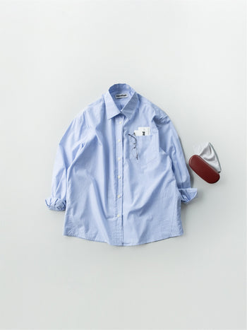 (W)Breeze Stripe Shirts (Light Blue)