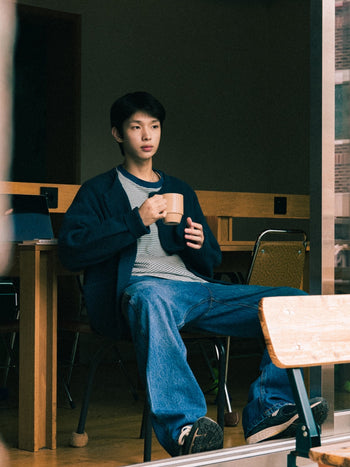 Double Stripe String Tee (Charcoal)