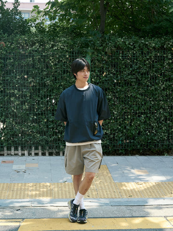 Pocket Volume String Half Tee (Charcoal)