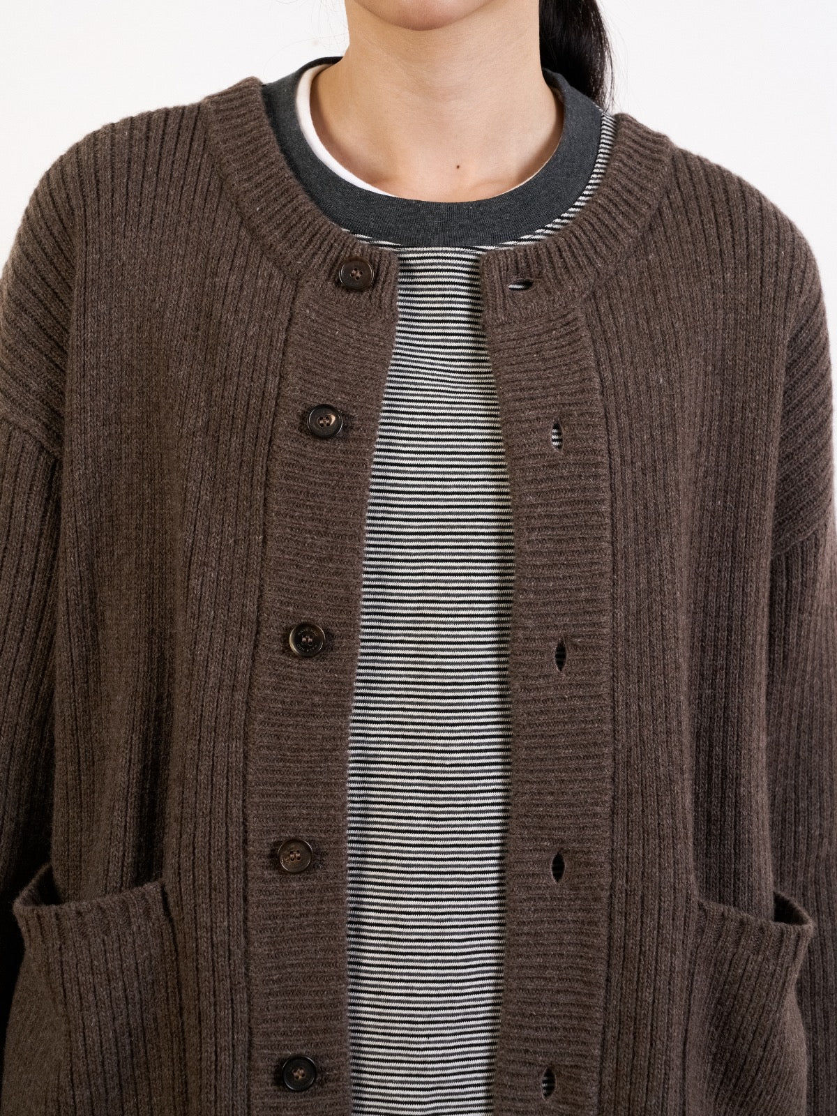 Daily Fine Wool Cardigan (Navy)