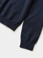 Layered Wool Round Knit (Navy-Lemon)