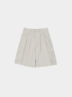 Utility Pin-tuck Cargo Shorts (Ecru)