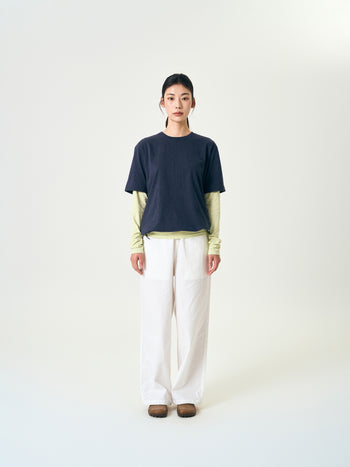 Relaxed Half String Tee (Navy)