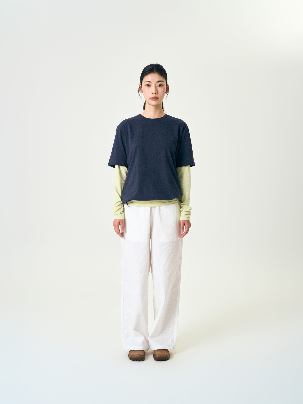 Relaxed Half String Tee (Navy)