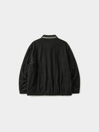 Two-tone Strap Fleece Jacket (Black)