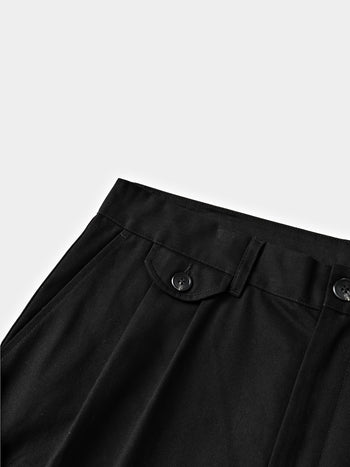Everyday Pin-tuck Chino Pants (Black)