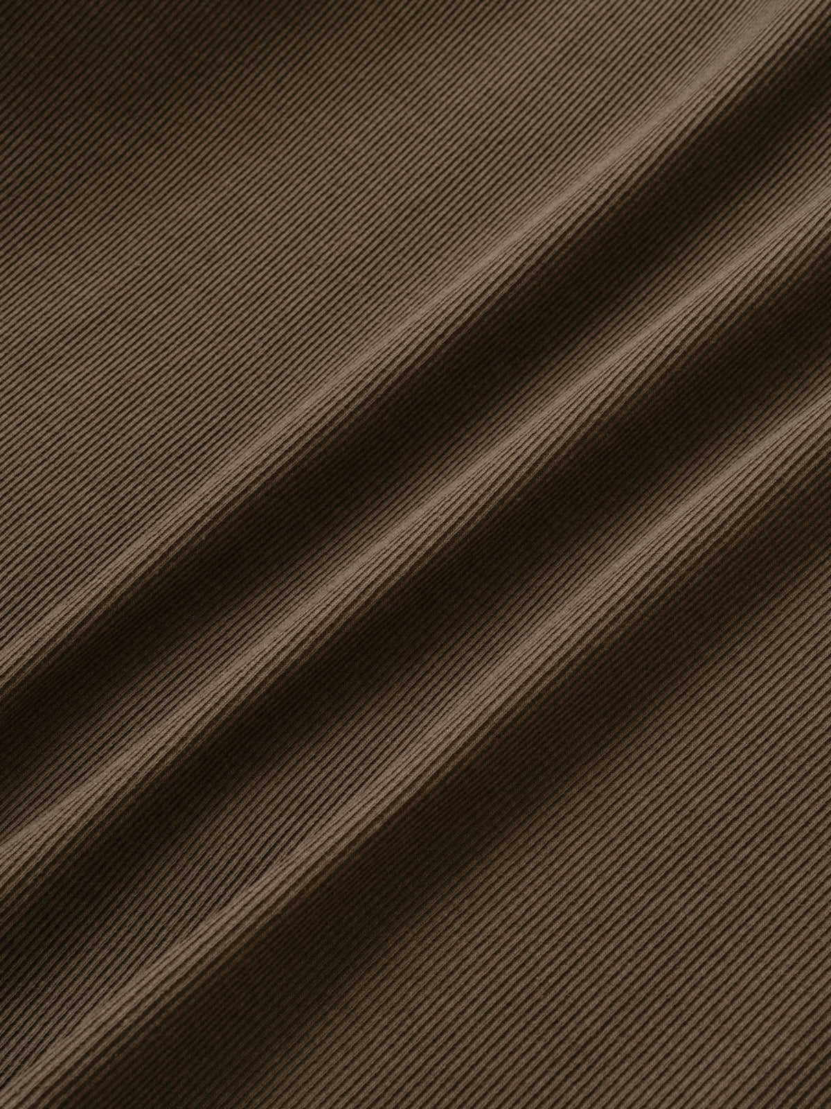 Henley Neck Long Sleeve T-Shirt (Brown)