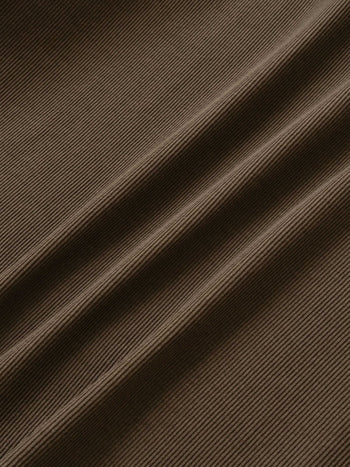 Henley Neck Long Sleeve T-Shirt (Brown)