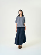 Relaxed Half Stripe String Tee (Stripe Charcoal)