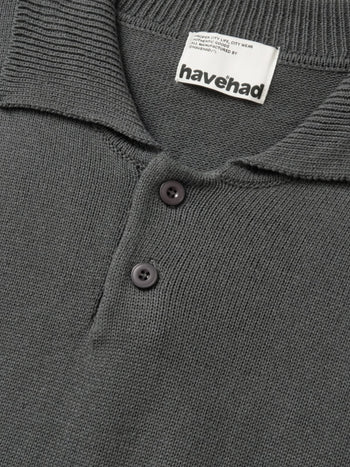 Airy Cotton Collar Knit (Charcoal)