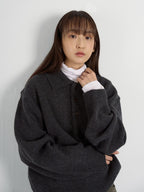 Shaggy Dog Collar Knit (Charcoal)