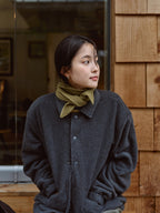 Two-tone Strap Fleece Jacket (Charcoal)