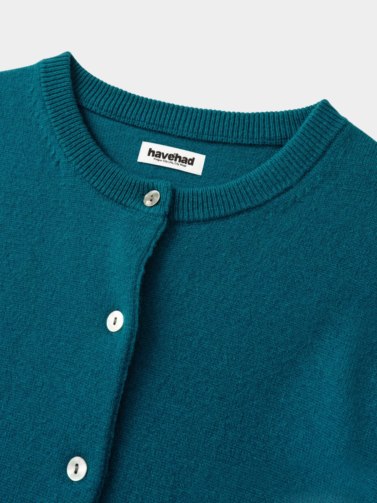 Soft Wool Round Cardigan (Blue Green)