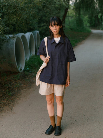 City Summer Light Half Shirts (Navy)