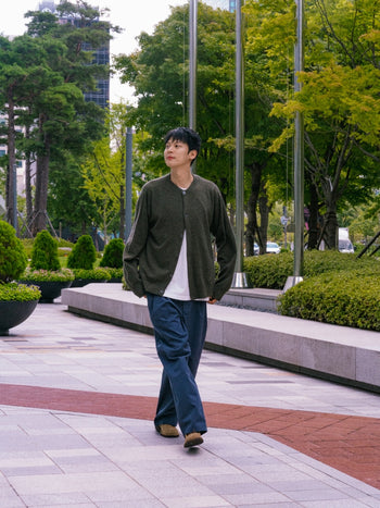 Office Belted Pin-tuck Pants (Khaki)