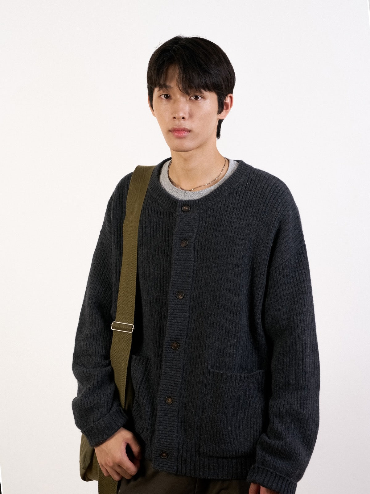 Daily Fine Wool Cardigan (Navy)