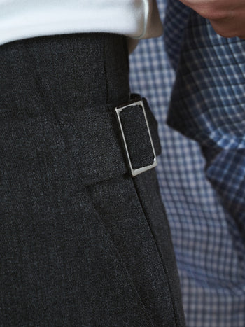 (W)Belted Flow Maxi Skirt (Black)