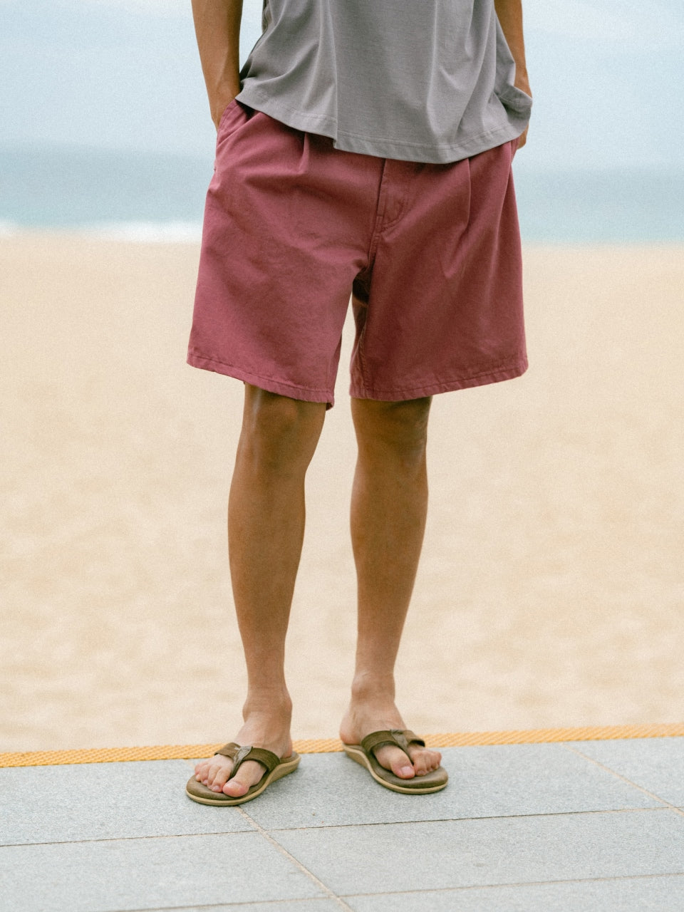 Sea&Sun Washed Pin-tuck Shorts (Pink)