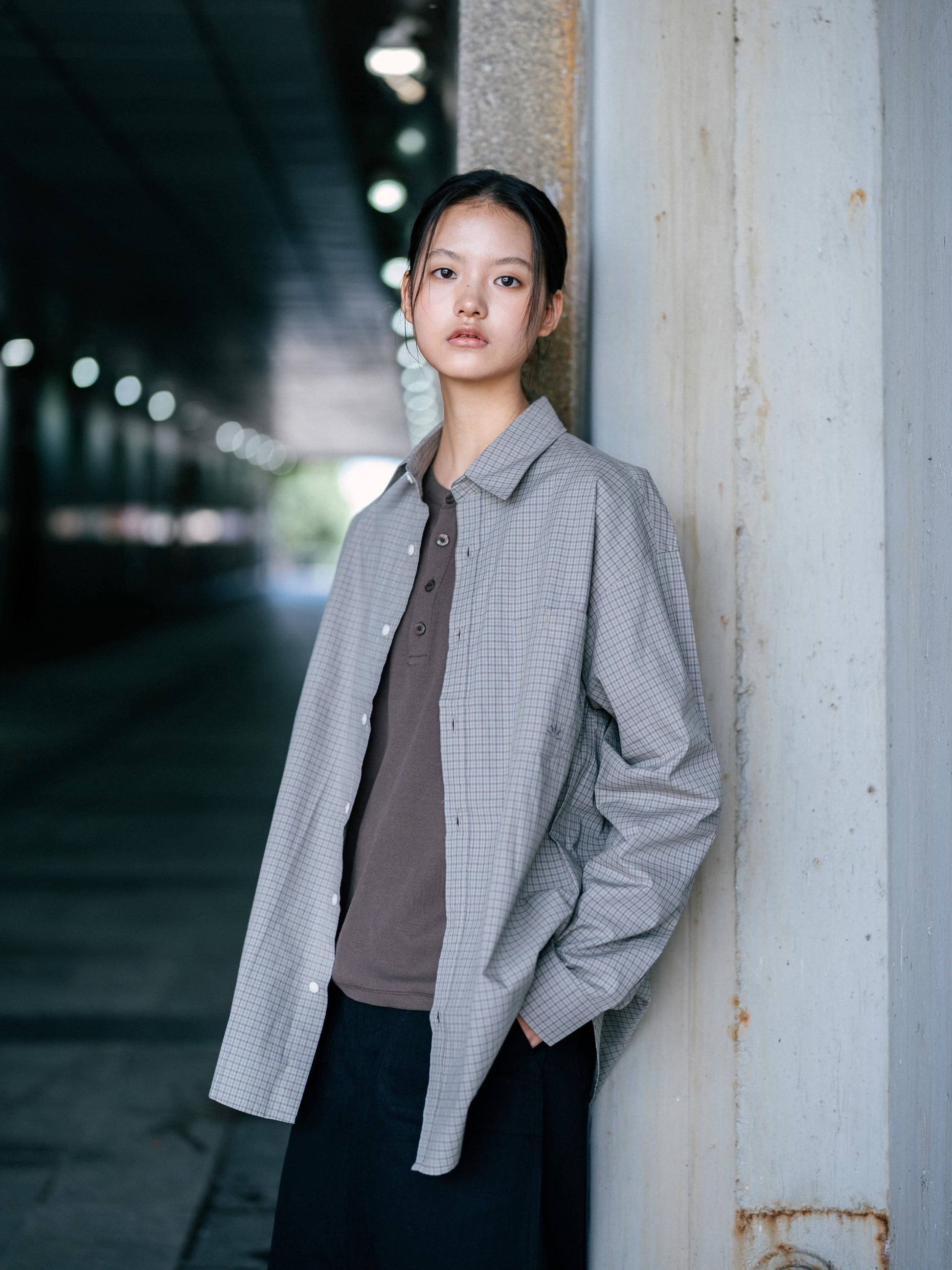 Herringbone Twill Fatigue Skirt (Black)