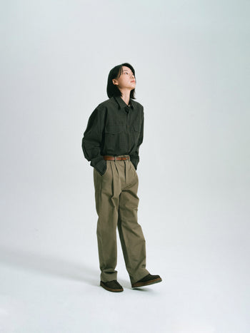 Classic Check Western Shirts (Olive Green)