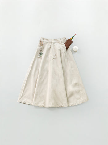 (W)Relaxed Flare Chino Skirt (Ecru)