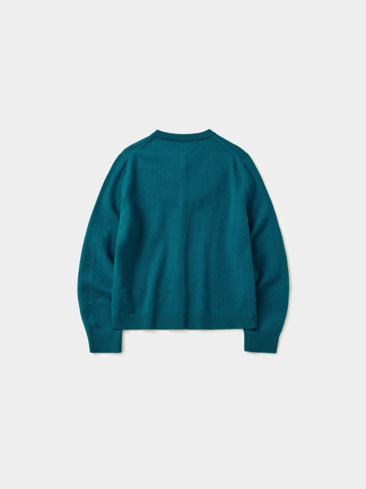 Soft Wool Round Cardigan (Blue Green)