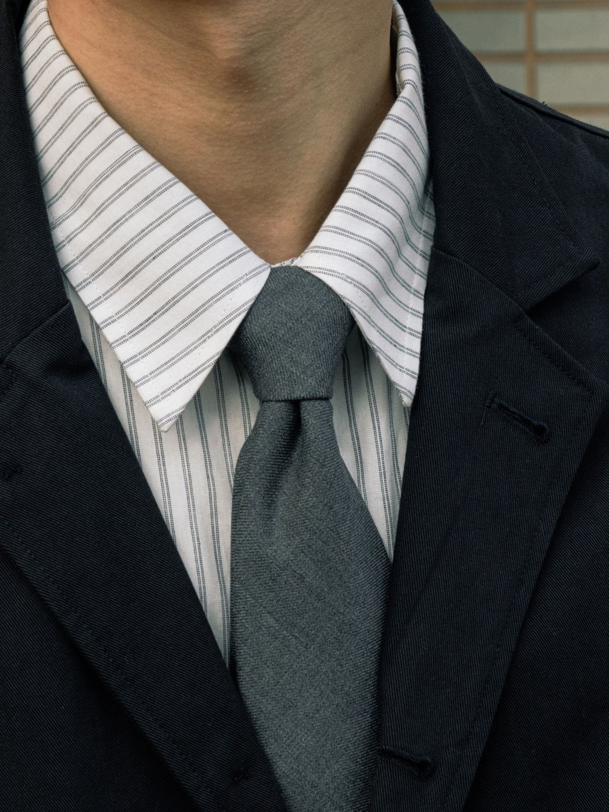 Everyday Pocket Stripe Shirts (Blue Gray)