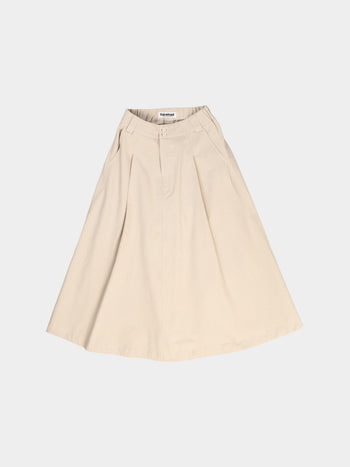 (W)Relaxed Flare Chino Skirt (Ecru)