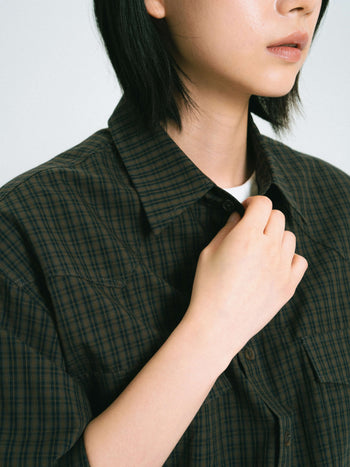 Classic Check Western Shirts (Olive Green)