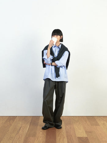 (W)Breeze Stripe Shirts (Light Blue)