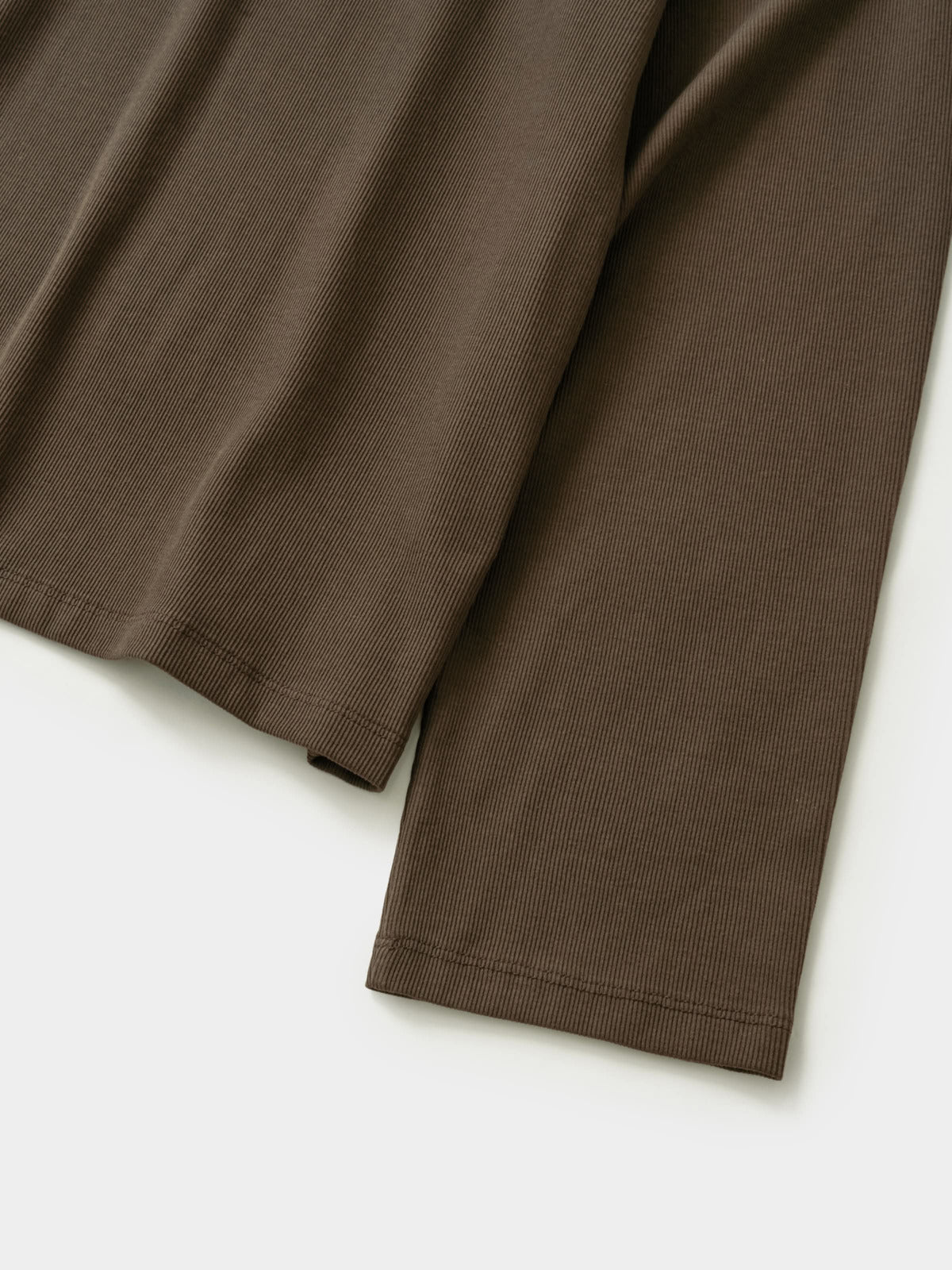 Henley Neck Long Sleeve T-Shirt (Brown)
