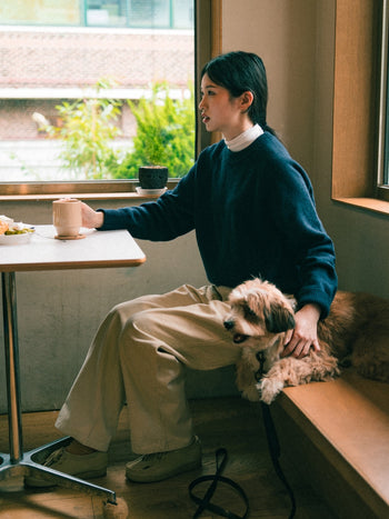 Yak Wool Crewneck Sweater (Navy)