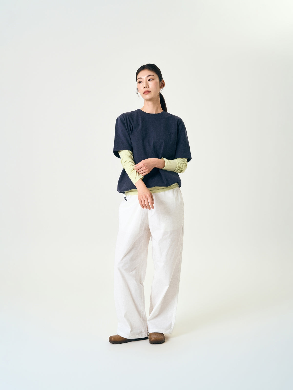 Relaxed Half String Tee (Navy)