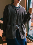 Daily Fine Wool Cardigan (Charcoal)