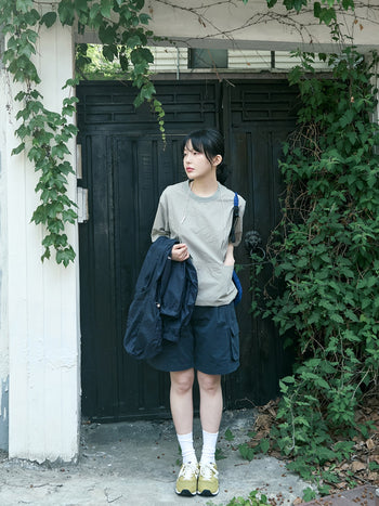 Utility Pin-tuck Cargo Shorts (Ecru)