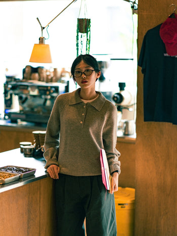 Yak Wool Collar Knit (Beige)