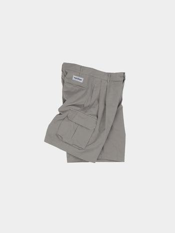 Utility Pin-tuck Cargo Shorts (Light Olive)