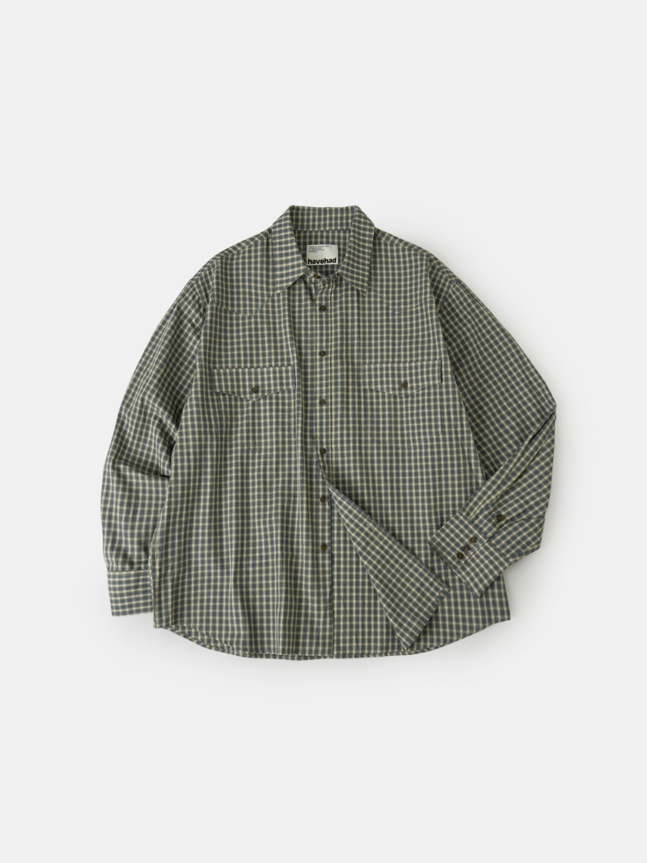 Classic Check Western Shirts (Olive Green)
