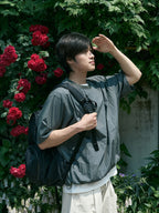 Pocket Volume String Half Tee (Navy)